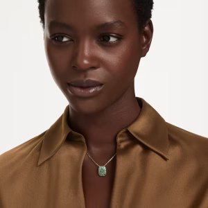 Sublima pendant, Octagon cut, Green, 18K gold finish