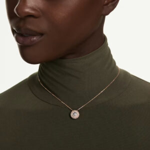 Sublima pendant, Round cut, White, 18K rose gold finish