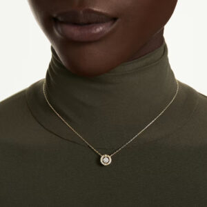 Una Angelic pendant, Mixed cuts, White, 18K gold finish
