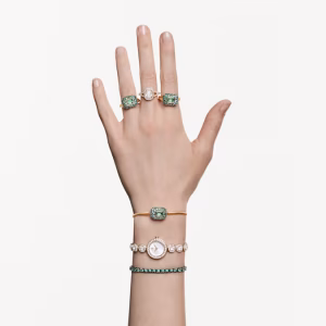 Una Angelic watch, Crystal bracelet, Gold tone, Gold-tone finish