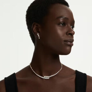 Mesmera set, Set (2), Marquise cut, White, 18K gold finish