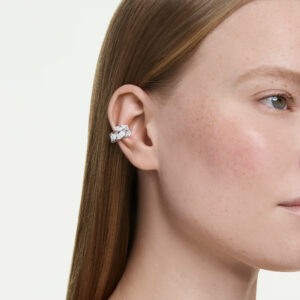 Mesmera ear cuffs, Marquise cut, White, Rhodium plated