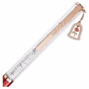 Crystalline ballpoint pen Bell, Red lacquered, Rose gold-tone plated