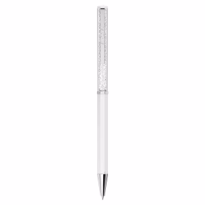 Crystalline ballpoint pen White lacquered, Chrome plated