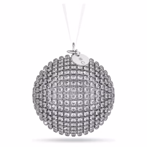 Holiday Magic Classics Crystal Mesh Ball Ornament Silver tone