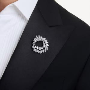 Mesmera brooch Marquise cut, White, Rhodium plated