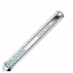Crystalline ballpoint pen Blue lacquered, Chrome plated